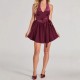 2025 European and American cross-border women's clothing: Amazon new solid color V-neck, waisted sexy sleeveless dress with belt.