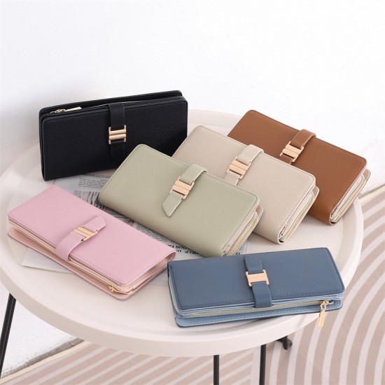 Lianbu New Women's Wallet, Long PU Leather Bi-Fold Wallet, Luxury European and American Multifunctional Clutch Lianbu New Women's Wallet, Long PU Leather Bi-Fold Wallet, Luxury European and American Multifunctional Clutch