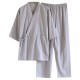 Couples' cotton gauze nightgown, pine tree-style, thin, men's and women's bathrobes, loose cotton kimono pajamas, and loose drawstring mid-length kimono pajamas. Couples' cotton gauze nightgown, pine tree-style, thin, men's and women's bathrobes, loose cotton kimono pajamas, and loose drawstring mid-length kimono pajamas.