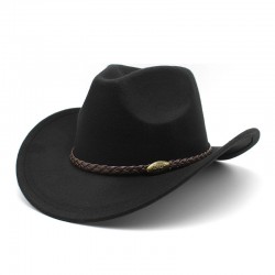 New American Western cowboy hat, men's riding hat, outdoor travel equestrian hat, curved brim woolen hat.
