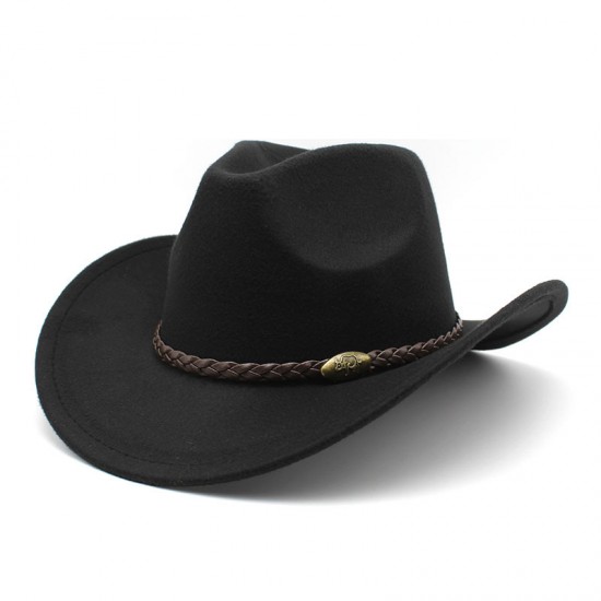 New American Western cowboy hat, men's riding hat, outdoor travel equestrian hat, curved brim woolen hat.