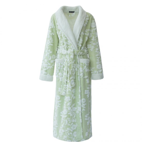 Autumn and Winter 2021 Waisted Baby Fleece Couples' Nightgowns for Men and Women, Thickened Plus-Size Bathrobes and Pajamas, Extra-Long White Robes