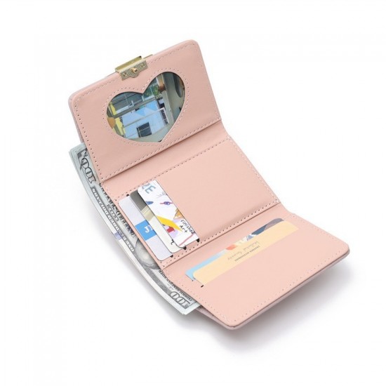 2025 new women's short wallet, Japanese and Korean style, three-fold, cute, fresh, simple student coin purse, in stock.