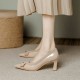 2025 spring/summer new patent leather, pointed-toe, mid-heeled sandals for women, matching skirts. 2025 spring/summer new patent leather, pointed-toe, mid-heeled sandals for women, matching skirts.