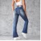 Amazon 2025 New European and American Embroidered High-Waisted Washed Fashion Flared Pants for Women