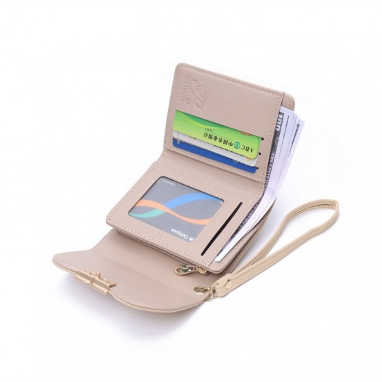 Cross-border hot-selling new women's short foldable wrist-style multifunctional wallet, student coin purse in stock