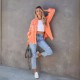 Factory direct 2025 Autumn European and American long-sleeved denim jacket for women, washed, raw-edged, mid-length, loose-fitting jacket in stock. Factory direct 2025 Autumn European and American long-sleeved denim jacket for women, washed, raw-edged, mid-length, loose-fitting jacket in stock.