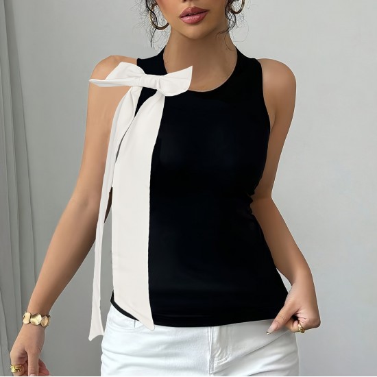 Cross-border European and American women's short skirts, new summer styles, fashionable and stylish, with a slanted neckline and contrasting pleated slim-fitting dresses