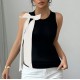 Cross-border European and American women's short skirts, new summer styles, fashionable and stylish, with a slanted neckline and contrasting pleated slim-fitting dresses