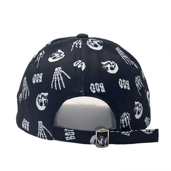 New cross-border skull-print baseball caps for men, outdoor personalized graffiti sun hats for women, casual sun protection and visor caps.