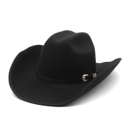 New top hat, European and American punk-style wide-brimmed hat, riding hat for men and women, western cowboy bag 9.5cm brim hat with a rolled brim
