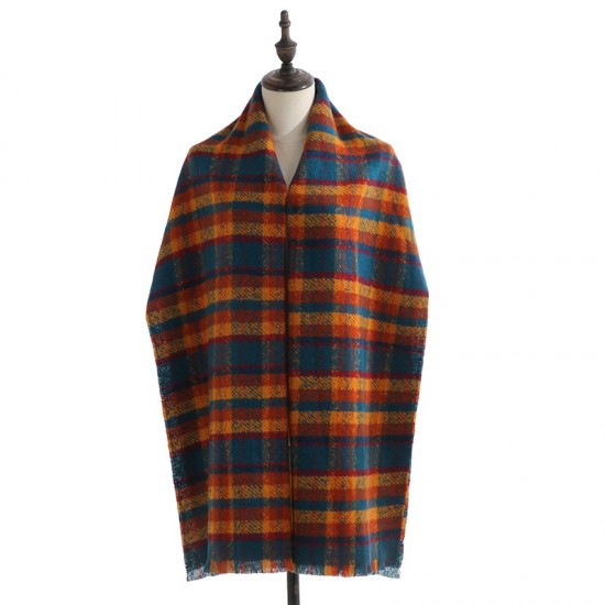 Fashionable plaid scarf for women, 2025 new autumn and winter Korean style sweet imitation cashmere scarf, wholesale, thickened and warm shawl Fashionable plaid scarf for women, 2025 new autumn and winter Korean style sweet imitation cashmere scarf, wholesale, thickened and warm shawl