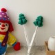 Cartoon Christmas tree cup brush, creative retractable pine sponge long-handled cup brush, bottle brush, convenient and hangable for home use.