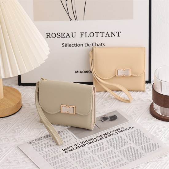 Cross-border hot-selling new women's short foldable wrist-style multifunctional wallet, student coin purse in stock