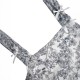 2025 Summer New Women's Midi Skirt Elegant and sophisticated retro blue and white porcelain adjustable vest dress