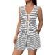 2025 European and American women's clothing, summer new knitted striped vest top, strappy shorts suit for women, European and American style.
