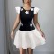 Women's Lace-Up Floral Slip Dress with Cross Ties, Backless, Waist-Stretching, Slimming Print, Sexy Sleeveless Mini Skirt