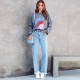Amazon 2025 Cross-Border Loose Casual Jeans for Women: Fashionable, Simple Tassel Straight-Leg Pants