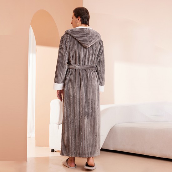 Women's Palm Leaf Print Belted Bathrobe, Men's Summer Thin Absorbent Quick-Drying Nightgown, Swimmable Bath Towel