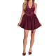2025 European and American cross-border women's clothing: Amazon new solid color V-neck, waisted sexy sleeveless dress with belt.