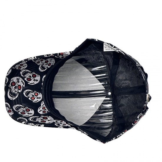 New cross-border baseball cap with skull print, fashionable and versatile, outdoor casual sun hat for men and women.
