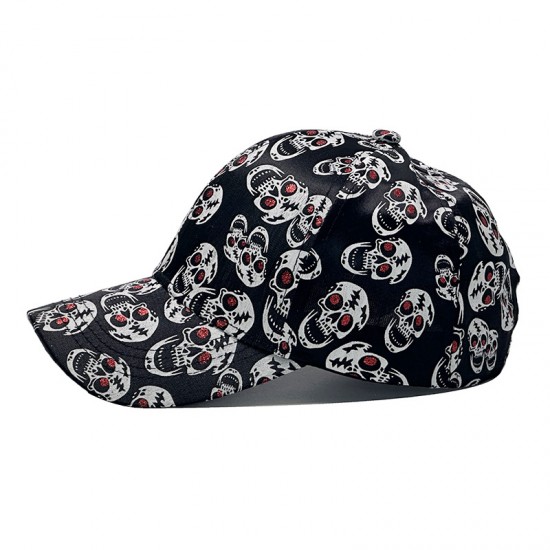 New cross-border baseball cap with skull print, fashionable and versatile, outdoor casual sun hat for men and women.