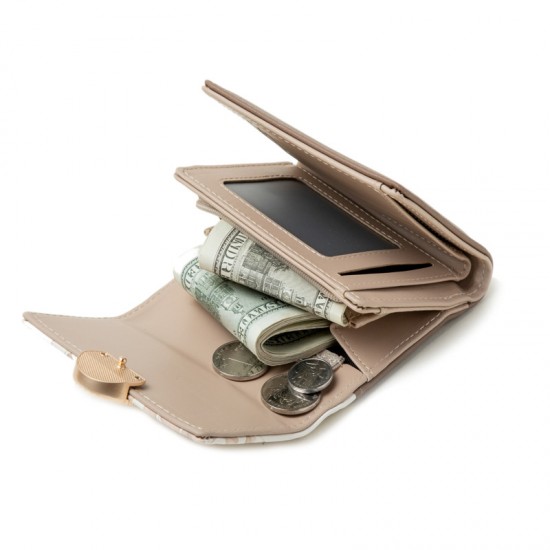 Pruetti 2022 new Korean-style women's short wallet, tri-fold, fresh-looking PU printed large-capacity student wallet Pruetti 2022 new Korean-style women's short wallet, tri-fold, fresh-looking PU printed large-capacity student wallet