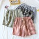 Couples' pure cotton washed cotton plaid shorts, men's and women's, soft, loose summer beach pants, large-size. Couples' pure cotton washed cotton plaid shorts, men's and women's, soft, loose summer beach pants, large-size.