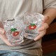 Cute girly red cherry dessert bowl, niche Korean Instagram heat-resistant glass bowl and yogurt cup for breakfast