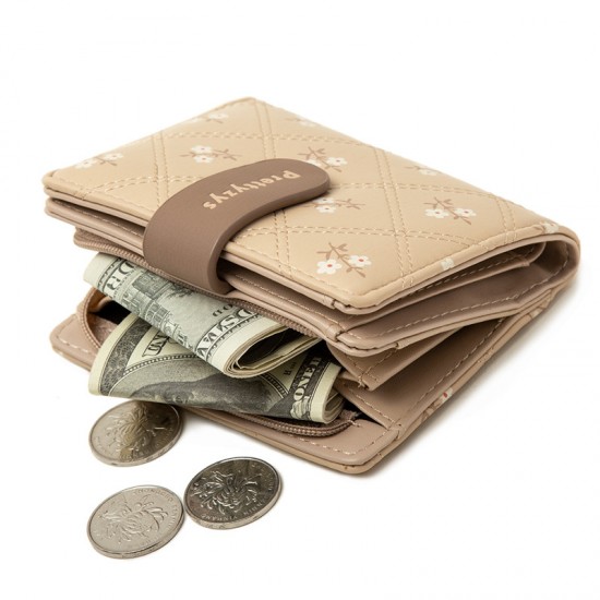 Lianbu new Korean style, simple short two-fold women's wallet Fashionable student-friendly printed foldable wallet with multiple card slots Lianbu new Korean style, simple short two-fold women's wallet Fashionable student-friendly printed foldable wallet with multiple card slots