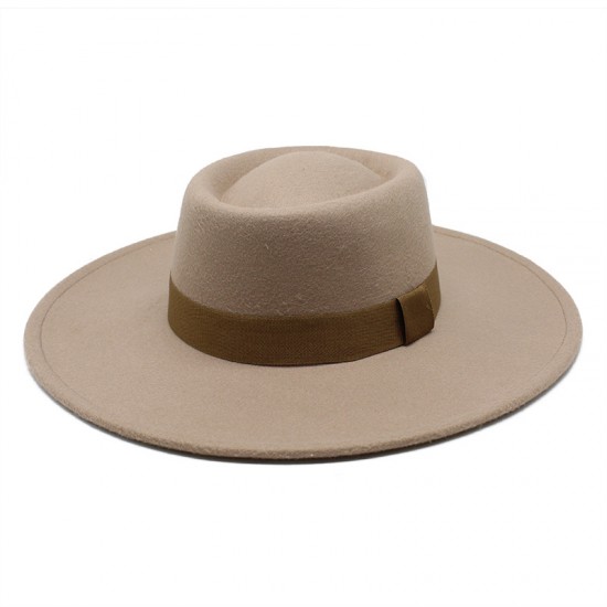 2021 new simple solid-color woolen 9.5cm brim, warm outdoor oval-shaped topper for men and women for autumn and winter 2021 new simple solid-color woolen 9.5cm brim, warm outdoor oval-shaped topper for men and women for autumn and winter
