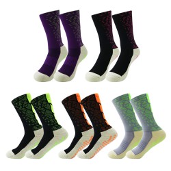 Amazon professional men's mid-calf football socks, thickened, terry sole, high-top, adult, non-slip running socks and hiking socks.