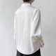 Professional V-neck pearl long-sleeved shirt for women, 2025 European and American women's new stylish commuter loose base top