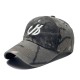 New American distressed lettered embroidered large logo camouflage baseball caps, outdoor casual sun protection caps.