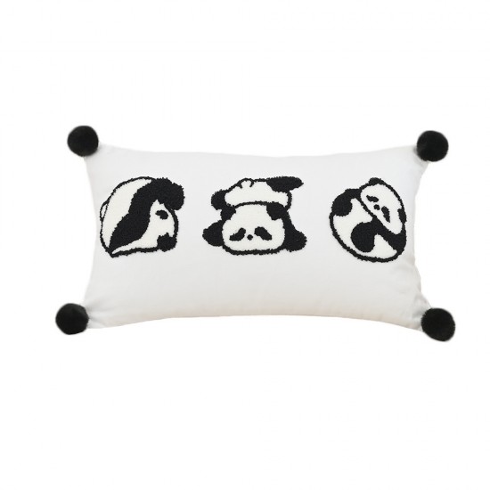 Simple embroidered pillows, rose flower pillows, sofa and bedside lumbar support, modern minimalist INS pillowcases