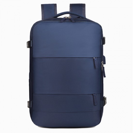 Simple men's and women's travel backpack, large-capacity canvas backpack for junior high, high school, and college students