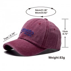 Cross-border washed embroidered lettered baseball hats, versatile casual and fashionable men's and women's baseball caps, washed and distressed sun hats