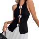 New European and American, age-reducing, sleeveless bow vests for women, stylish and stylish, slimming, and versatile tops for hot women