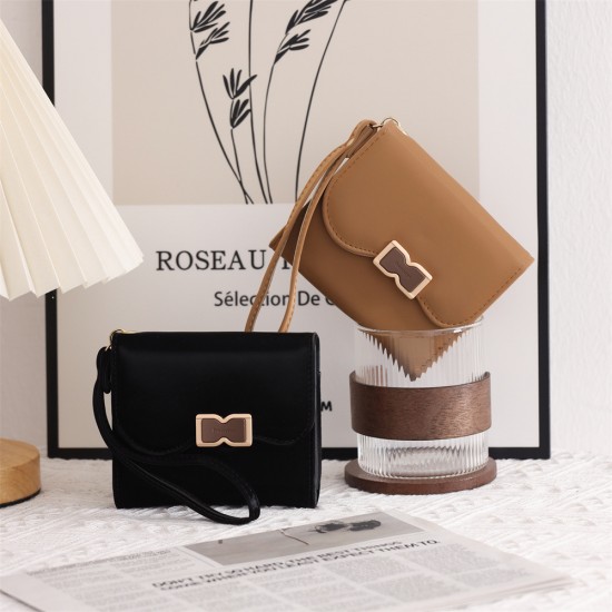 Cross-border hot-selling new women's short foldable wrist-style multifunctional wallet, student coin purse in stock