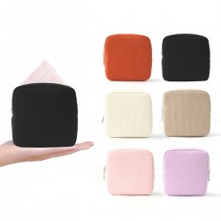 Best-selling cross-border corduroy sanitary napkin storage bag, menstrual pad and tampon portable storage bag