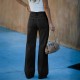 European and American Cross-Border 2025 Spring/Autumn New High-Waisted Slimming Ripped Straight-Leg Jeans for Women: In Stock