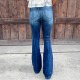 Factory direct sales: European and American cross-border Amazon independent platform new high-waisted ripped jeans for women Slightly flared casual pants