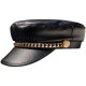 Chained leather beret for women, British retro octagonal hat, Japanese influencer Korean style, versatile PU leather painter hat Chained leather beret for women, British retro octagonal hat, Japanese influencer Korean style, versatile PU leather painter hat
