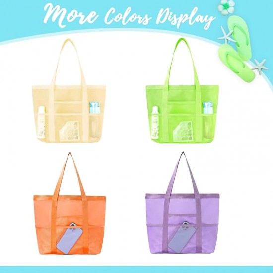 Portable beach bag, bath bag, foldable mesh beach bag, fitness and swimming bag, large-capacity portable bag Portable beach bag, bath bag, foldable mesh beach bag, fitness and swimming bag, large-capacity portable bag