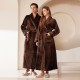Autumn/Winter Comfortable Cotton Fleece Nightgown for Women, Thickened Coral Fleece Pajamas, Plus-Sized Bathrobe with Ankle Length