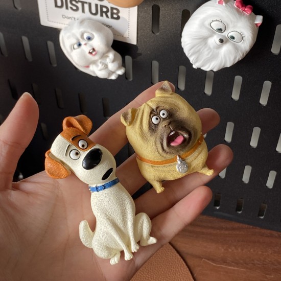 Cute cartoon puppy refrigerator magnet, creative tilted head hook-shaped small animal magnetic ornament, perforated board decoration. Cute cartoon puppy refrigerator magnet, creative tilted head hook-shaped small animal magnetic ornament, perforated board decoration.