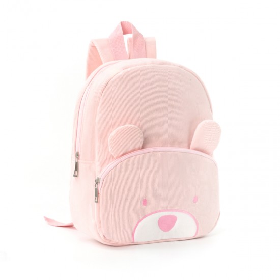 Best-selling cross-border corduroy backpack, student casual cartoon backpack, large capacity, cute bear backpack, plush bag