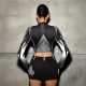 2025 European and American Cross-Border New Motorcycle Street Style Y2K Motorcycle-Inspired Round-Neck Long-Sleeved T-Shirt for Women