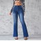Factory Direct Foreign Trade European and American Cross-Border 2025 Spring New Women's Jeans: Slim Fit, Elegant Commuter Bootcut Jeans