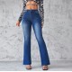 Factory Direct Foreign Trade European and American Cross-Border 2025 Spring New Women's Jeans: Slim Fit, Elegant Commuter Bootcut Jeans Factory Direct Foreign Trade European and American Cross-Border 2025 Spring New Women's Jeans: Slim Fit, Elegant Commuter Bootcut Jeans